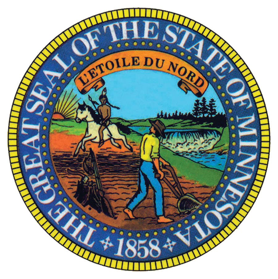 A Minnesota state seal.