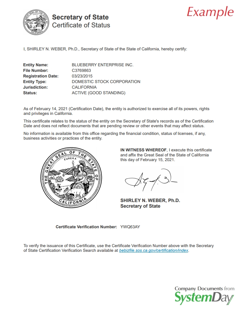certificate of formation california