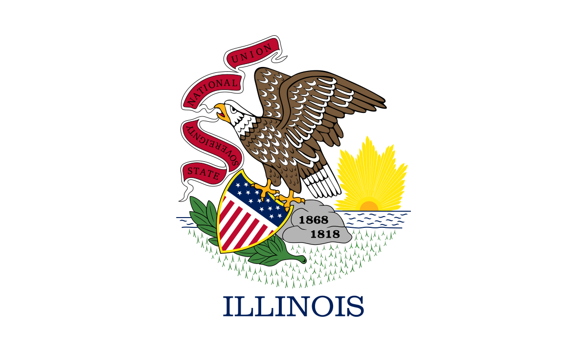 Illinois state outline or Illinois state flag