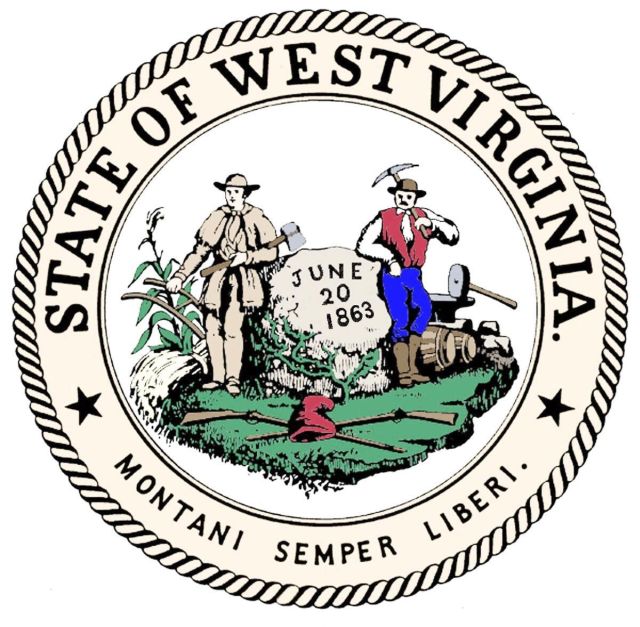 Image of a person holding a document with a West Virginia state seal.