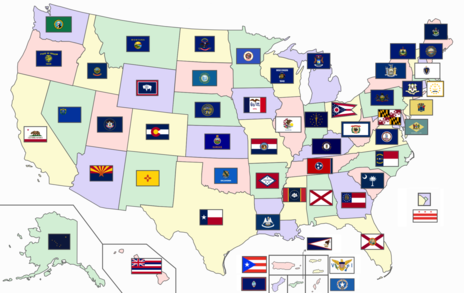 Image of federal and state flags