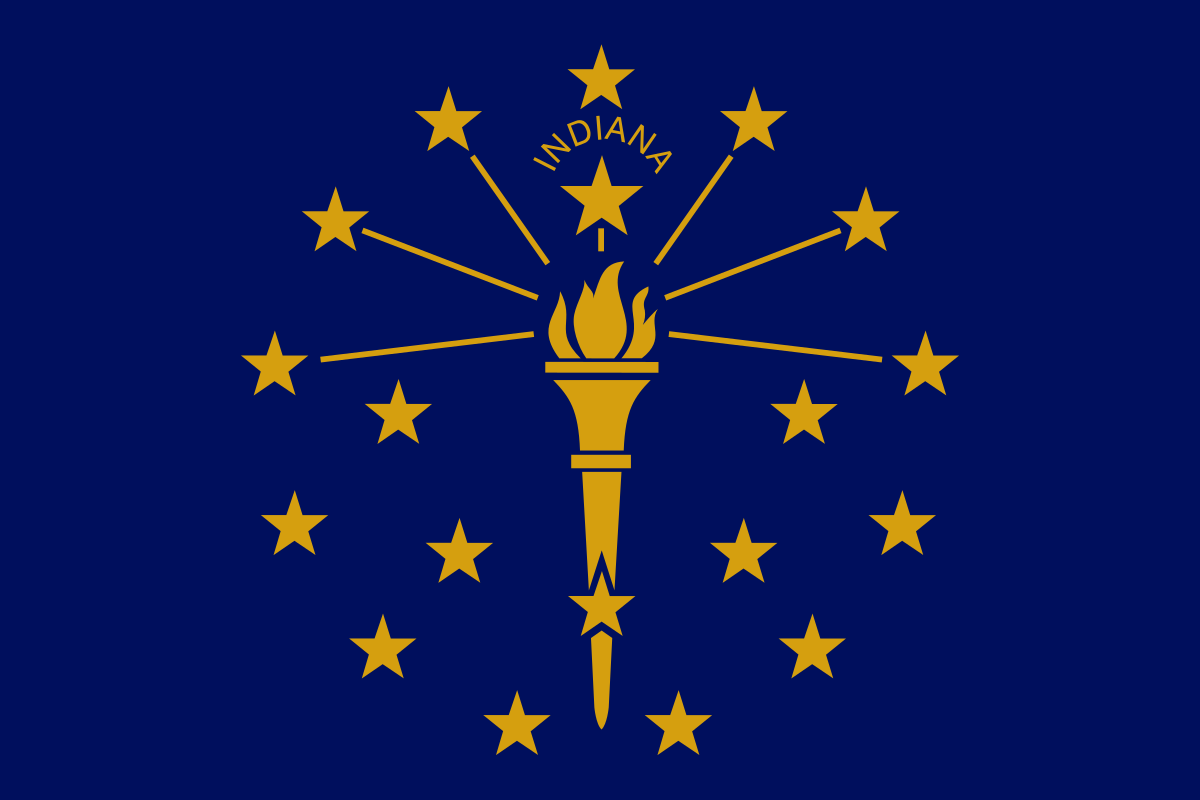 Indiana state map with tax symbols