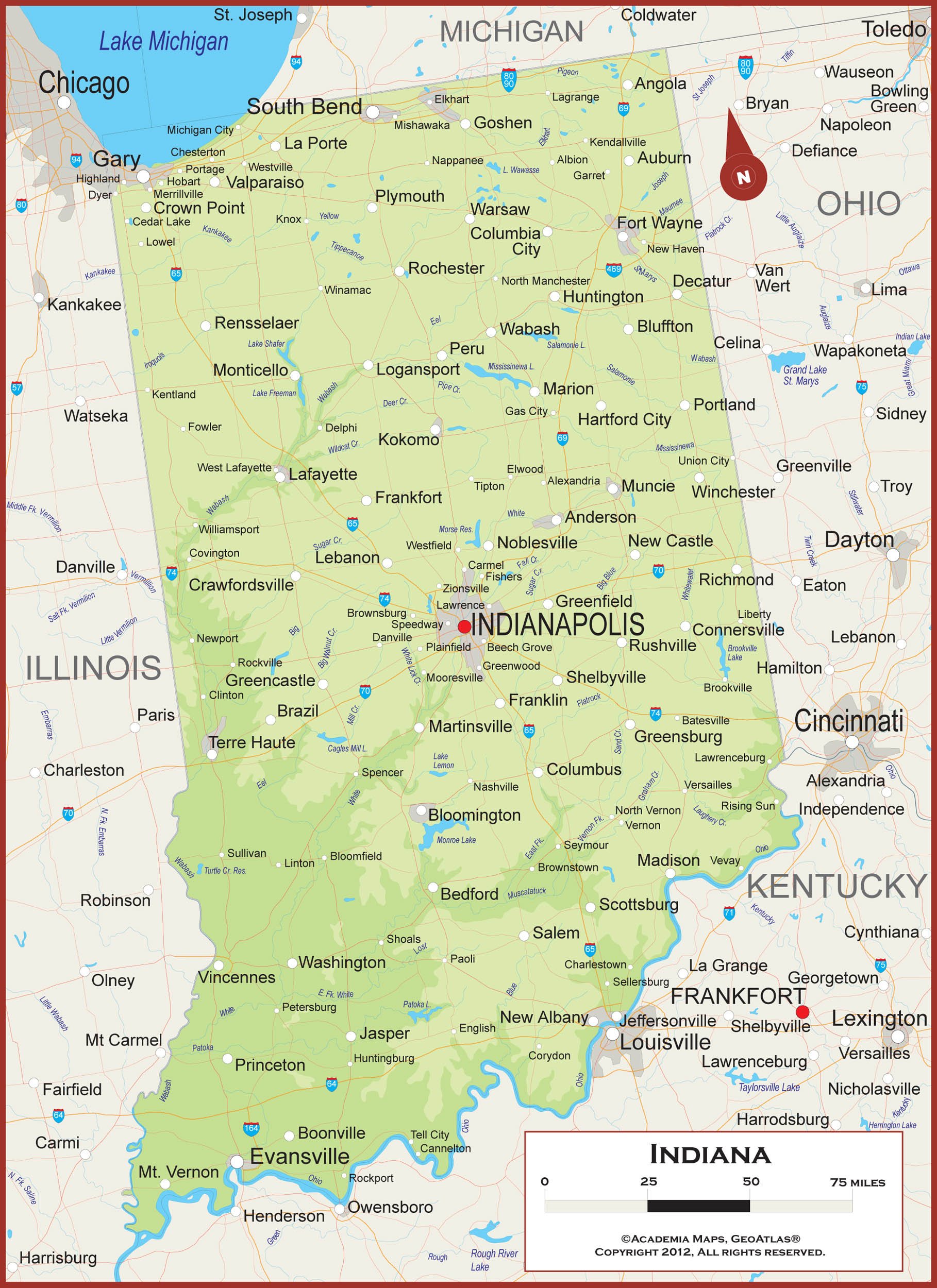 Indiana state map