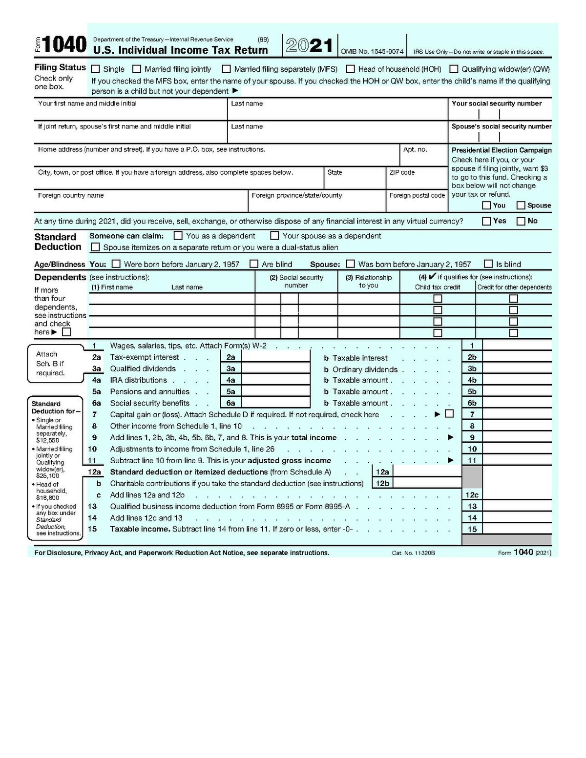 IRS tax forms and publications