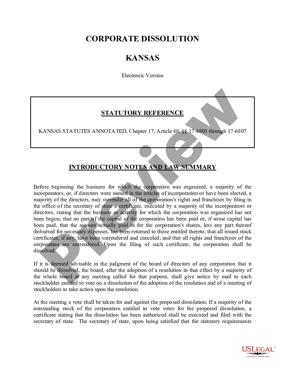 kansas certificate of dissolution