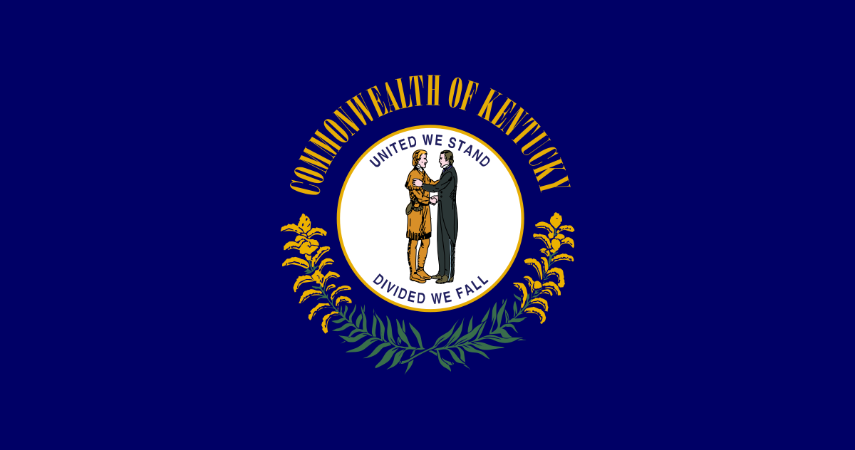 Kentucky state outline with dollar signs.