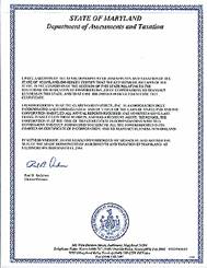 maryland certificate of organization