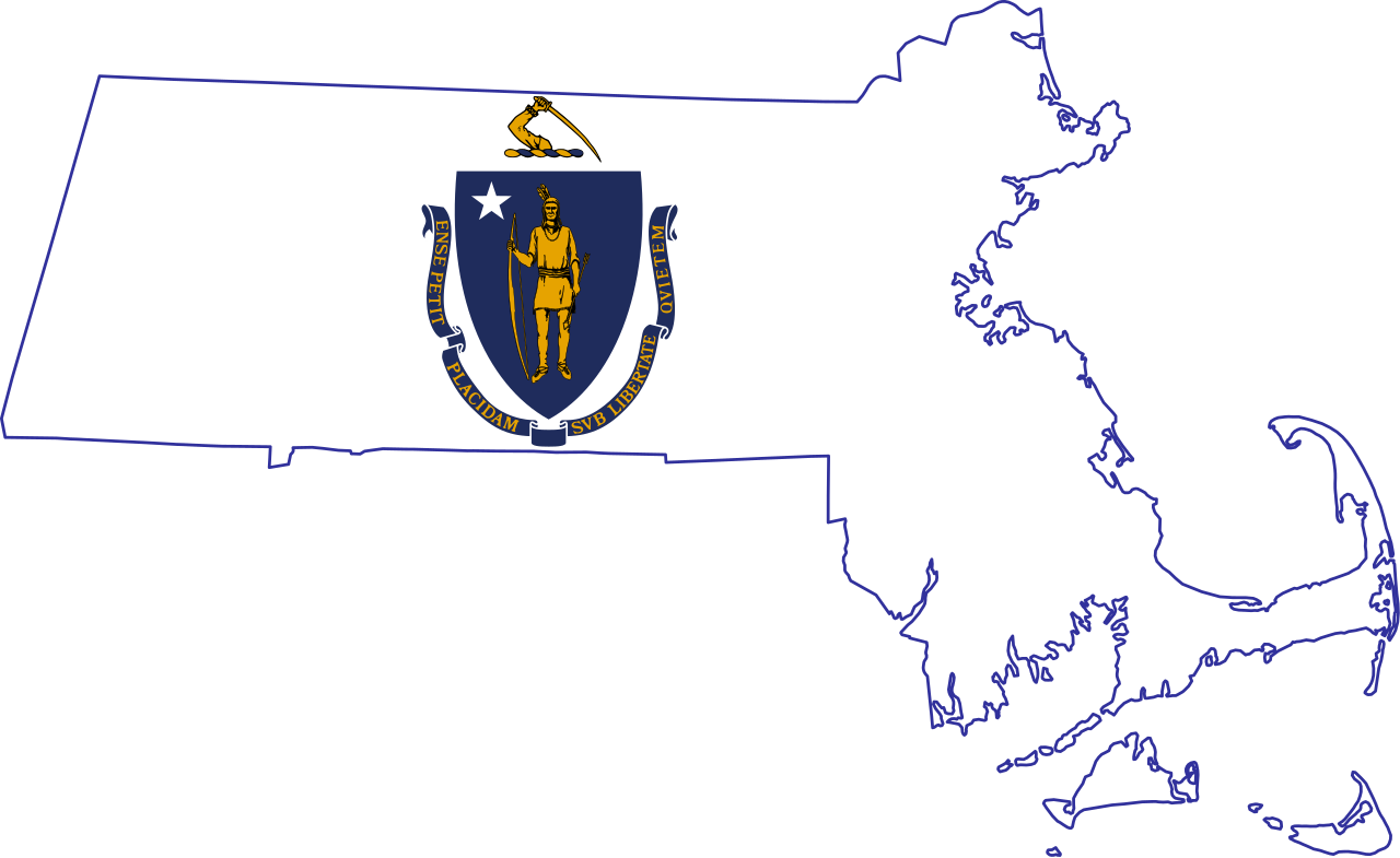 Massachusetts state outline or Massachusetts flag