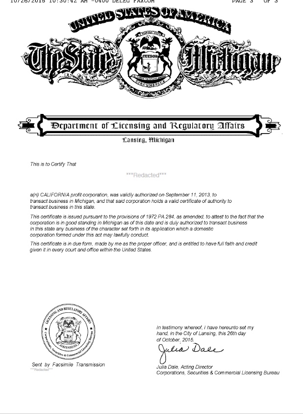 michigan certificate of authority <a href=