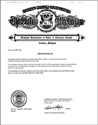 michigan certificate of authority