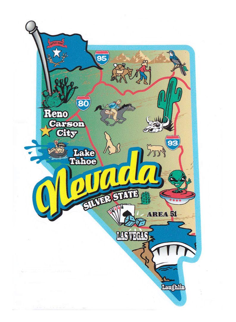 Nevada state map with highlighted out-of-state businesses
