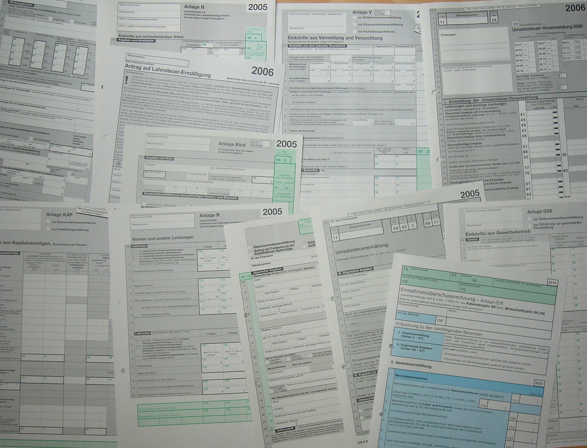 Tax and regulatory forms or documents.