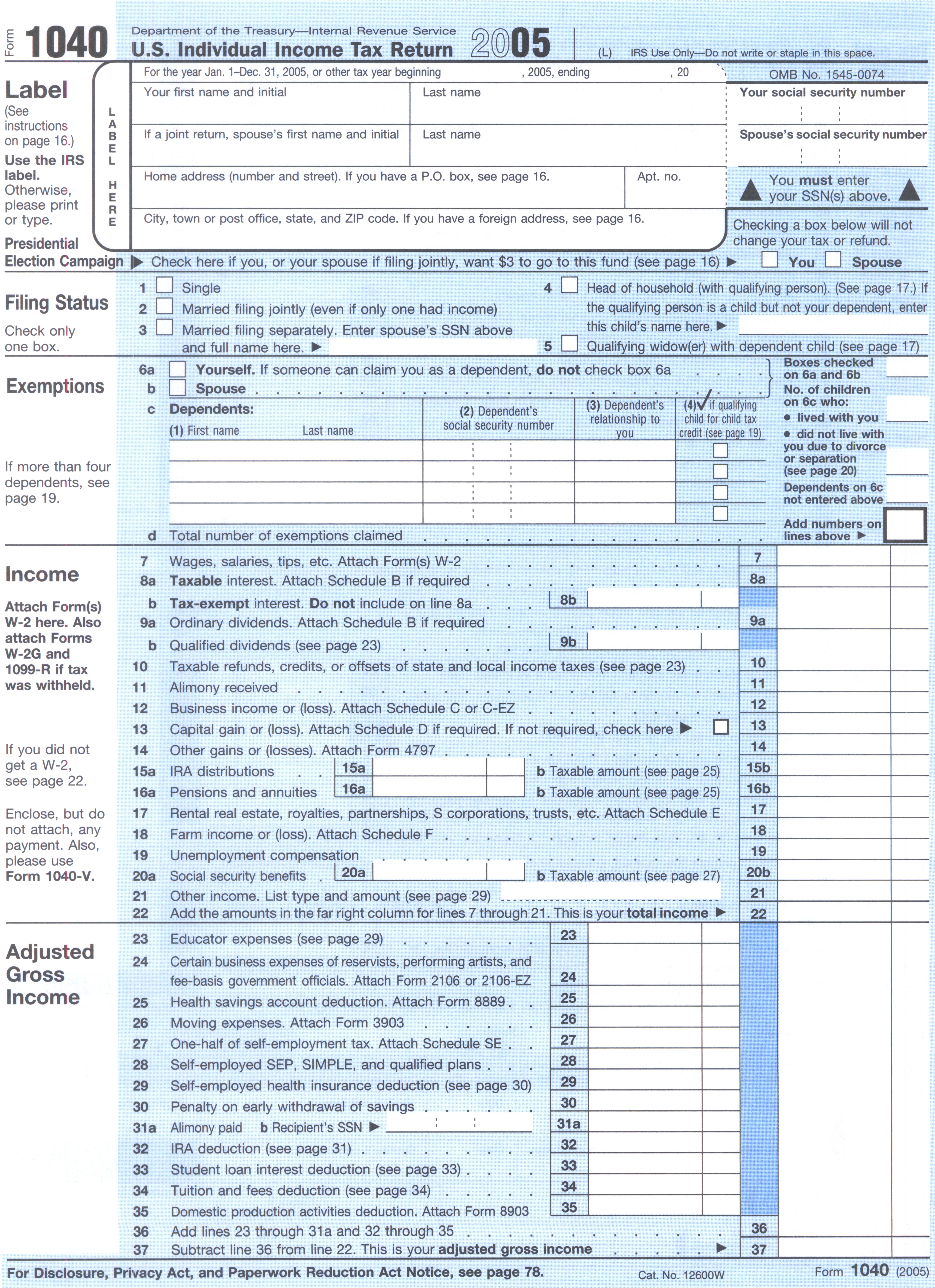 Tax form or tax document