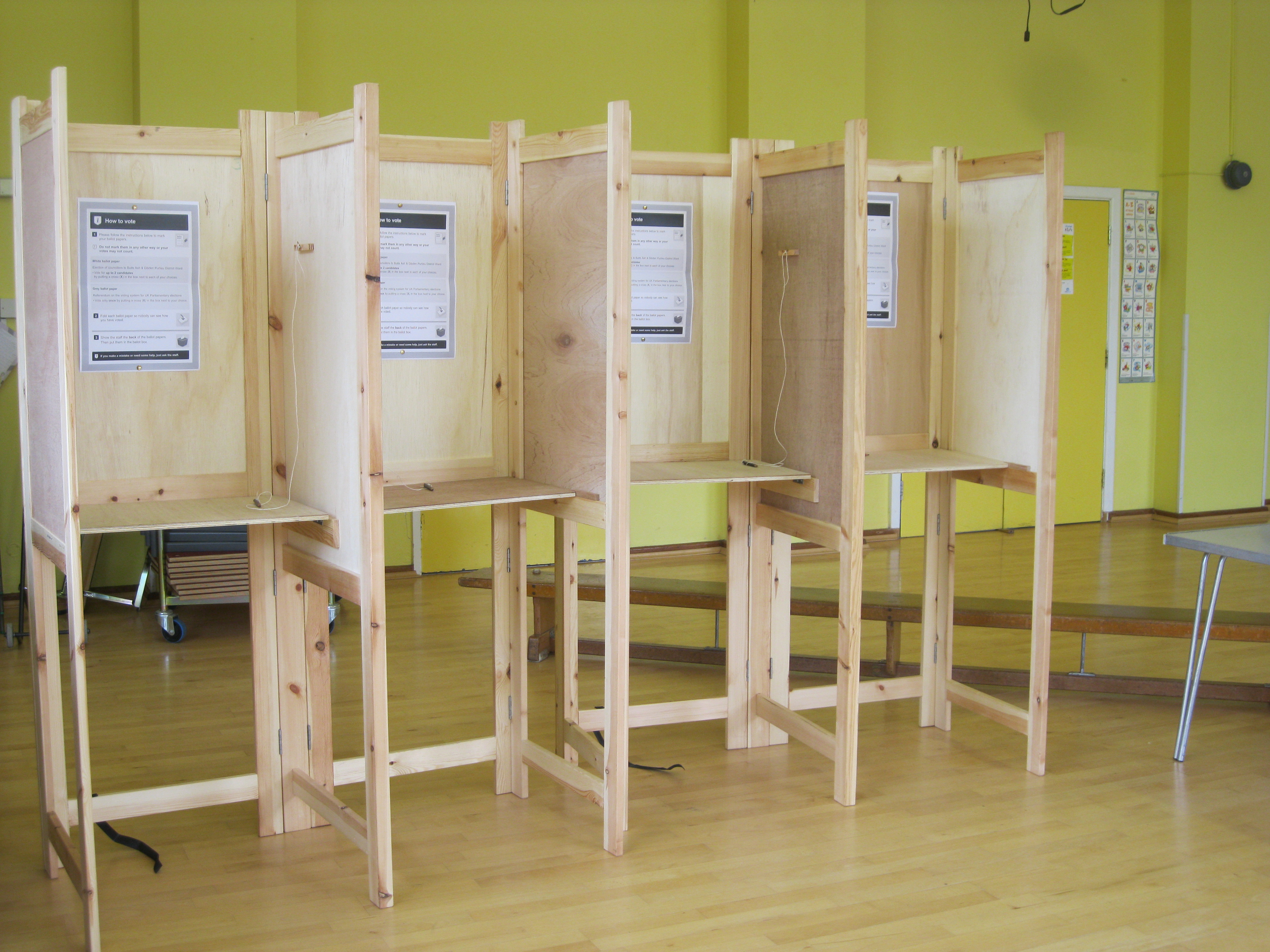 Voting booth or ballot box.