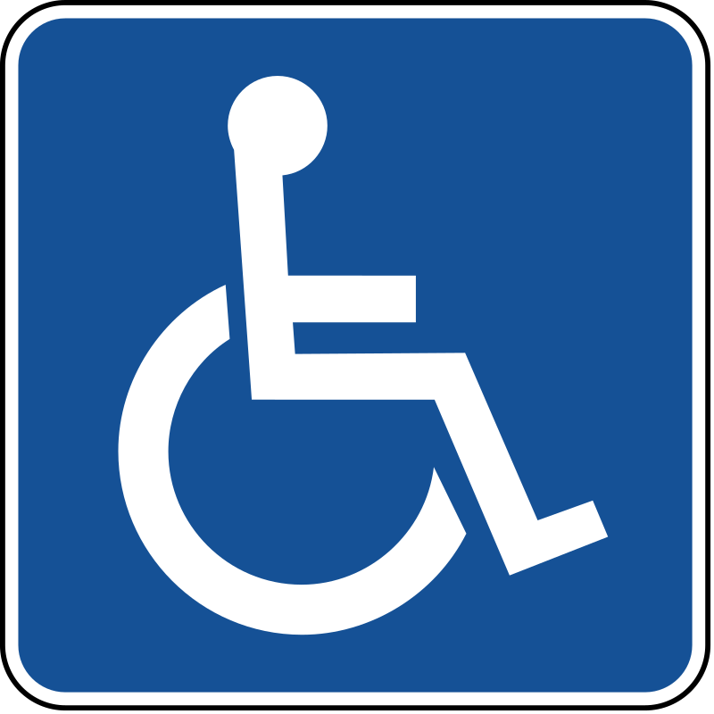 Wheelchair accessibility sign